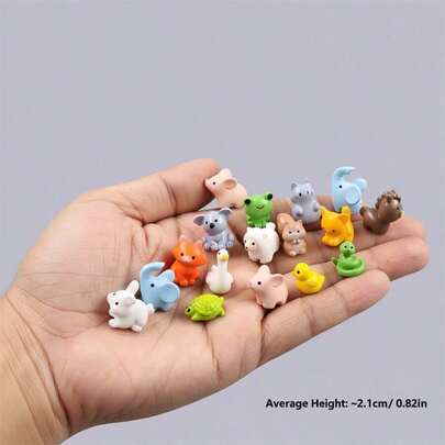 10/15件套动物迷你树脂摆件，仙女花园装饰套装，逼真野生动物摆件，适用于玻璃容器、水族箱、家居和户外装饰
