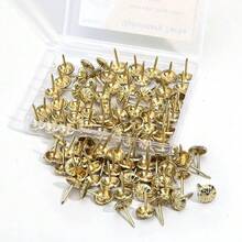 Upholstery Tacks For Decorative, Furniture Tacks Nails For Upholstery Decorative, 7/16 Inch Upholstery Nails For Furniture DIY Decorative, Daisy Upholstery Tacks Gold,100PCS - 金子 - 查看 7