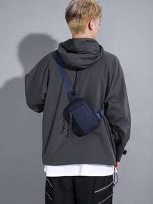 男士时尚斜挎包，户外运动单肩包，休闲简约迷你胸包 - 多色 - 查看 10