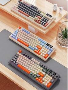 M96 无线蓝牙双模机械键盘，带 PBT 键帽、显示屏和旋钮，游戏键盘 - 查看 4