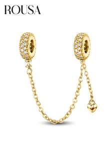 1 pieza Cadena de elegante de plata de ley 925, adecuada para pulseras, brazaletes de mujer, manualidades de joyería, regalo de cita, joyería exquisita para mujer - Cadena de seguridad Love Flash - Ver 3