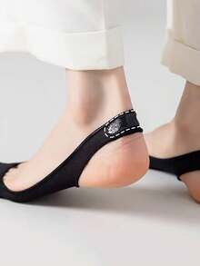 1/5/10 Pairs Women Summer Ice Silk Invisible Half-Palm Boat Socks For High Heels Shoes Silicone Non-Slip Sling Socks Female Suspender Socks - Multicolor - View 5