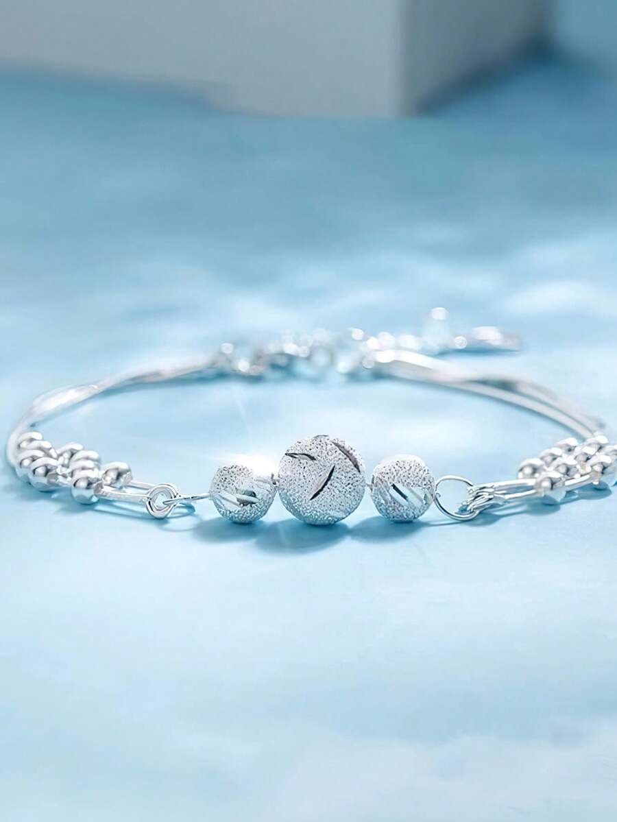 1pc S925 Sterling Silver Multi-Layer Beaded Bracelet, Chinese Style Fashion High-End Luxury Versatile Bracelet, Suitable For Daily Wear, Party, Festival Gift