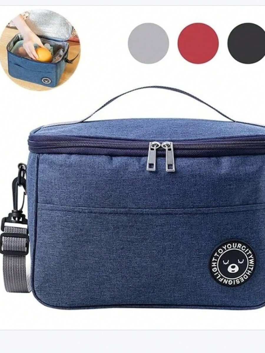 New Portable Lunch Bag Food Thermal Box Waterproof Office Cooler Lunchbox With Shoulder Strap Insulated Case - Multicolor - View 1