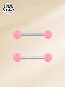 14G 夜光塑料球钛合金舌环乳环，亚克力乳头舌穿刺饰品套装 G23 杠铃，男女通用，12mm、14mm、16mm、18mm - 夜光球 - 查看 15