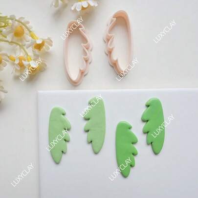 2pcs Abstract Leaves Earring Making Kits, Twisted Leaves Shape Polymer Clay Cutters Mirrord Set For Earrings & Jewelry Making, Embossed Leaf Dangle Clay Cutting Molds For Pendant & Necklace Decoration Making