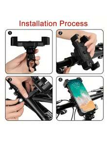Black Military-Grade Drop Protection Handlebar Phone Mount Heavy-Duty PVC Bicycle Phone Holder Suitable For Electric Bikes Motorcycles Mountain Bikes Features Non-Slip Hands-Free Design Compatible With Smartphones And Tablets Motorcycle Accessory Sturdy Structure Rugged Industrial Design Spring Gift - Multicolor - View 13