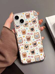 1pc Fashionable Cat Bread Pattern Full Coverage Transparent TPU Anti-Fingerprint Phone Case Compatible With IPhone 16 ProMax/16/16 Pro/16 Plus/11/15/15 Pro/15 ProMax/12/13/14 ProMax/XS/XR/11 Pro/11 ProMax/12 Pro/12 ProMax/13 Pro/13 ProMax/7 Plus/14 Pro/14 ProMax/14 Plus/7 Plus/8 Plus/8/SE2/12 Mini/13 Mini, Durable Anti-Yellowing Hard Shell - Multicolor - View 2