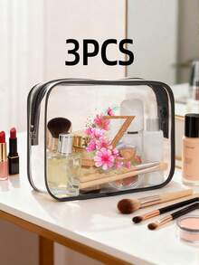 3件套 - 1个化妆包、洗漱包、收纳袋、化妆品收纳包、手提包、轻便旅行居家两用包、旅行必备品、珠宝收纳包、唇彩收纳包、指甲油收纳包、化妆品收纳包、发带和腕带 - 多色 - 查看 16