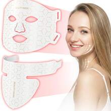 SUNPINT 7-Color LED Silicone Face Mask Device, 1800mAh Battery Life, Flexible Silicone Design For Easy Portability, Remote Control For Convenient Operation, Ideal Gift For Holidays And Birthdays - White - View 5