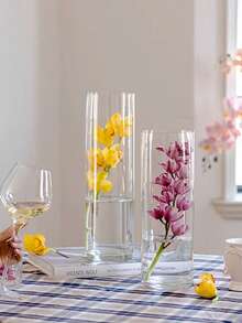 1pc Transparent Glass Planter, Desktop Green Plant Pot, Home Decor Vase, Living Room Centerpiece, Tabletop Decorative Glass Vase - Clear - View 5