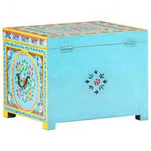 Caja almacenaje pintada a mano 50x40x40 cm madera mango maciza multifunzionale e grande capacità risparmia spazio e facile da pulire stabile e estetico ideale per sala da pranzo sala da pranzo e camera da letto - Multicolore - Visualizzare 5