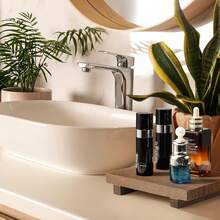 Wooden Base Stand, Bathroom Soap Holder, Kitchen Counter Tabletop Decor Display For Bottles, Plants, Jewelry, Candles, Guests - Multicolor - View 4