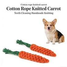 Handmade Woven Carrot Pet Toy, Cotton Rope Knotted Toys For Dogs And Cats - Multicolor - View 5