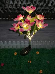 1/2/4PCS Solar Lights Outdoor Garden Decor - Upgraded Solar Garden Lights With 7 Powered Orchid Lights, Solar Outdoor Lights Solar Decorative Lights For Garden, Patio, Yard, Gifts For Mother(Pink, White, Orange, Yellow, Red, Purple) - 蘭花 - 查看 26