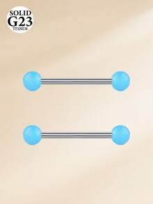 14G 夜光塑料球钛合金舌环乳环，亚克力乳头舌穿刺饰品套装 G23 杠铃，男女通用，12mm、14mm、16mm、18mm - 夜光球 - 查看 21