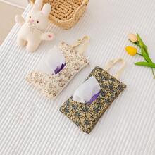 1 hộp đựng giấy ăn in hình hoạt hình dễ thương, túi đựng khăn ướt di động, hộp đựng giấy ăn dùng trong xe hơi. - Màu xanh Ô liu - Xem 3