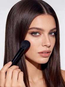 3pcs Blush Brushes, Soft Fiber Hair Portable Travel Makeup Brushes, Foundation Brush, Concealer Brush, Powder Brush, Contour Brush, Highlighter Brush, Blush Makeup Tools - Black - View 7