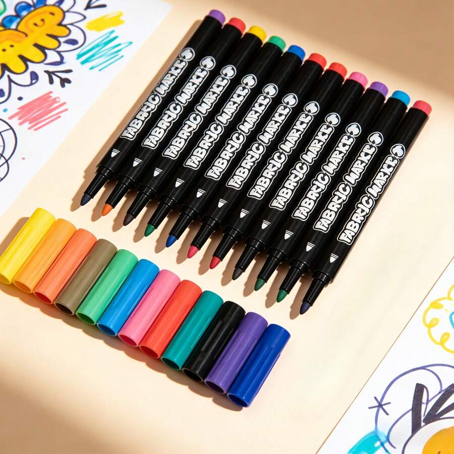 12/24pcs Water-Based Graffiti Marker Set, Vibrant Colors, Smooth Strokes, Professional Art Use, Suitable For Textile Graffiti/Painting, Great Gift For Holidays And Back To School (Random Colors) - A - View 1