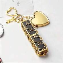 Móc khóa hình son môi bằng thép không gỉ mạ vàng mới, mặt dây chuyền hình son môi thời trang, phụ kiện móc chìa khóa phong cách quý phái dành cho nữ. - Nhiều màu - Xem 2