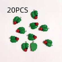 10/20个瓢虫树叶图案吊坠，非常适合制作珠宝吊坠、耳环、项链、手链、包包挂饰和树脂饰品。 - 彩色 - 查看 7