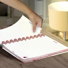 Iscool Smart Disc Notebook, 140 Sheets, Medium + Large + Floral Monogram, Letter K - Blanco y rosa - Ver 11