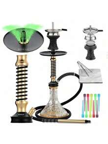 1pc Complete Hookah Set, German Quality, Single Hose Silicone Hookah Pipe With Aluminum Foil And Disposable Mouthpieces - one-size - View 2