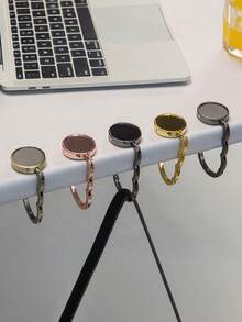 Foldable Bag Hanger Hook, Purse Hook, Handbag Hanger Table Hook, Wallet Racks, Creative Bag Hanging Rack, Folding Storage Rack, Portable Key Ring Alloy Table Hook, Women's Handbag Hangers Hooks, For Desk, Better Protection And Display Of Your Bag, Hardware Home Organizer, Bag Accessories. - Multicolor - View 3