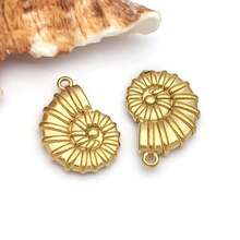 2 piezas Colgantes de metal de animales marinos de acero inoxidable dorado, con diseños de estrella de mar y delfín, para hacer joyería de verano y playa - Dorado - Ver 21