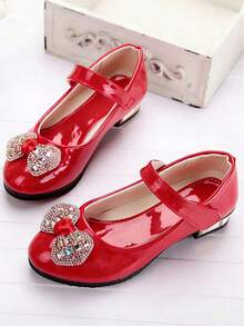 Giày da cho bé gái, Xuân/Thu 2025, Giày da nhỏ, Giày, Phong cách Anh, Giày công chúa trẻ em cho bé gái, Mũi tròn, Hàng ngày, Khiêu vũ, Ngoài trời, Trở lại trường Giày đi học cho bé gái - Đỏ - Xem 4