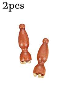 Conjunto de 2 peças para massagem facial, com ponta de lótus, ideal para reduzir bolsas, olheiras e imperfeições da pele. Inclui bastão de cobre para raspagem dos olhos, ferramenta de acupuntura e massageador facial portátil. Perfeito para cuidados com a pele e estimulação de pontos de acupuntura. - Multicolorido - Ver 7