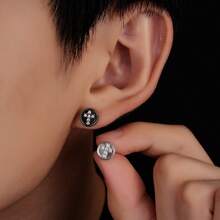 1 Đôi bông tai hình thánh giá đính đá, bông tai đính đá sang trọng, đa năng, trang sức thời trang - Nhiều màu - Xem 7