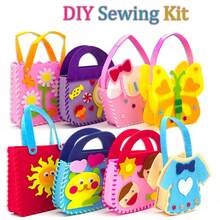 1set DIY Sewing Kit, Handbag Craft, Safety Needle & Felt Fabric, No Power Needed, Perfect For Birthday All Occasions - Multicolor - View 1