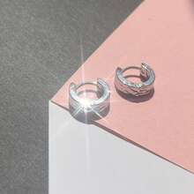 High-Quality Stainless Steel Women's Hoop Earrings, Fade-Resistant, Low-Allergenic 316L Ear Posts, Elegant Jewelry Earrings, Suitable For Daily, Holiday, Vacation, Party - Silver - View 4