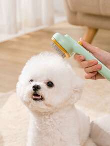 Cepillo para mascotas de autolimpieza, mango ergonómico cómodo, deslizamiento suave con un solo clic, ideal para el aseo y desenredado de perros y gatos - Ver 8
