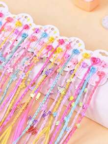 6/12/18/24pcs Random Style Acrylic Cute Sweet Hair Clips, Colorful Mixed Hair Accessories, Butterfly, Flower, Star Sweet Cool Braided Hair Claw, Girls Street Performance Headwear, Daily Wear, Holiday Wear Or As A Beautiful Gift - Multicolor - View 6