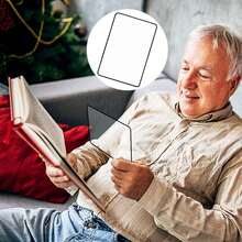 1片装页面放大镜，3倍轻便光学塑料菲涅尔透镜书签式平面放大镜，适用于老年人和低视力人士阅读小字印刷品、地图和书籍。 - A - 查看 4