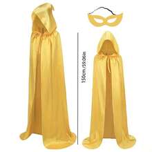 Bộ 2 món gồm áo choàng và mặt nạ, áo choàng tử thần bằng vải satin, áo choàng và mặt nạ phù thủy, áo choàng và mạng che mặt thời trung cổ, áo choàng thần chết, lý tưởng cho hộp đêm, tiệc Halloween, các sự kiện khác nhau và làm đạo cụ trang phục. - nhiều màu - Xem 18