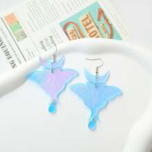 1 Pair Acrylic Holographic Iridescent Moth Earrings, Exaggerated Personalized Earrings - Moth - View 1