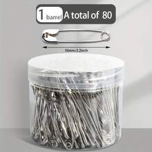 Stainless Steel Safety Pins, Large/Medium/Small Sizes, Vintage Style Clothing Fasteners - Pin - Large - View 2