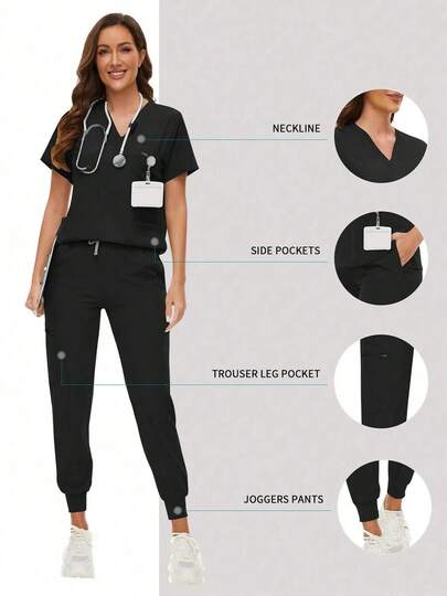 Surgical Uniforms Woman Scrub Set Nurse Beauty Salon Workwear Clinical Scrubs Top Pants Sets Spa Doctor Nursing Clinical Suit