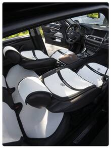 2件装极简主义汽车座椅垫，四季通用透气半包式座椅套，设计 - 彩色 - 查看 6