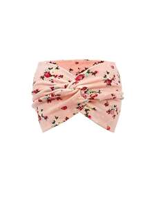 1/4pcs European And American Cashew Flower Hair Bands, Flower-Print Hair Accessories, Sporty Running Bohemian Face And Makeup Hair Ties With Crossed Wide Edges, Women's Hair Accessories Summer Headband Sport Sweatband,Holiday,Travel - Multicolor - View 7