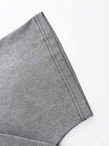 Men's Short Sleeve T-Shirt, 1 Piece, Brown, Retro Urban-Hop Style Y2K, Double-Sided Print, Washed Cotton, Short Sleeve, Summer, % Cotton, Weight 230 Grams, Suitable For - 白色 - 查看 4