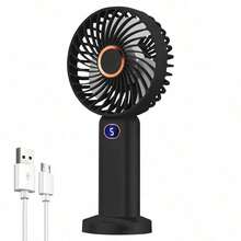 Ventilador portátil 3 em 1 de 1200mAh, ventilador de resfriamento para ambientes externos, ventilador portátil silencioso, ventilador portátil recarregável, 5 velocidades de vento, indicador de bateria em tempo real, ventilador dobrável recarregável via USB, ventilador pessoal silencioso - Multicolorido - Ver 10