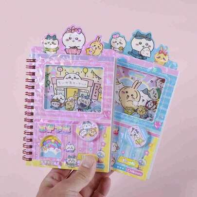 Sega 1本2026年新款日系动漫全息笔记本，超级闪亮吸睛！采用可爱的卡通设计，色彩鲜艳，包括橙色、紫色、粉色和蓝色。时尚轻便，非常适合写日记、记笔记和日常使用。动漫爱好者必备的时尚文具。也是送给朋友和家人的贴心小礼物。款式随机发送。适合女生节、白色情人节、开斋节、韩国开学典礼等场合（款式随机）。