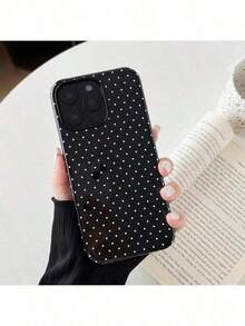 GIIPPA Glossy White Polka Phone On Black Background, Compatible With 17, 17, 16, 15, 14, 13, 12, 11, Pro, Plus, X, XS - Xanh đậm - Xem 11