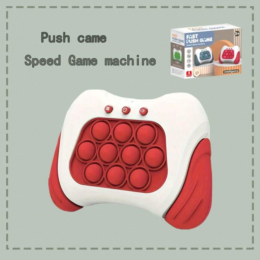 Sensory Stress Relief Finger Push Toy - An Interactive Sensory Toy With A Quick Button Operation Mechanism, Made Of ABS Material, A Handheld Stress Relief Game Console, Featuring Glowing Bubbles And Red/Specific Patterns. An Entertaining Gift For Birthday Parties. - 1PCS-rED - 查看 1