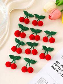 6/8/10pcs Cute Girl Hair Clips, Versatile Side Bangs Hairpins - Red - View 2