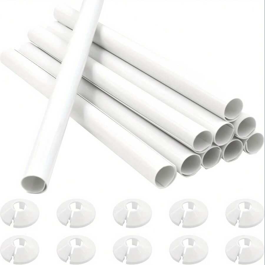 200mm X 15mm Cubierta protectora de tubo de radiador de plástico PVC, manga de radiador reforzada adecuada para tubo de 15mm, decorativa y anticontaminación - color - Ver 1